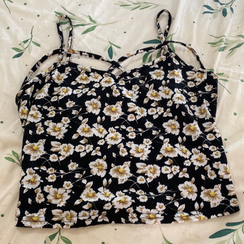 Floral Crop tank